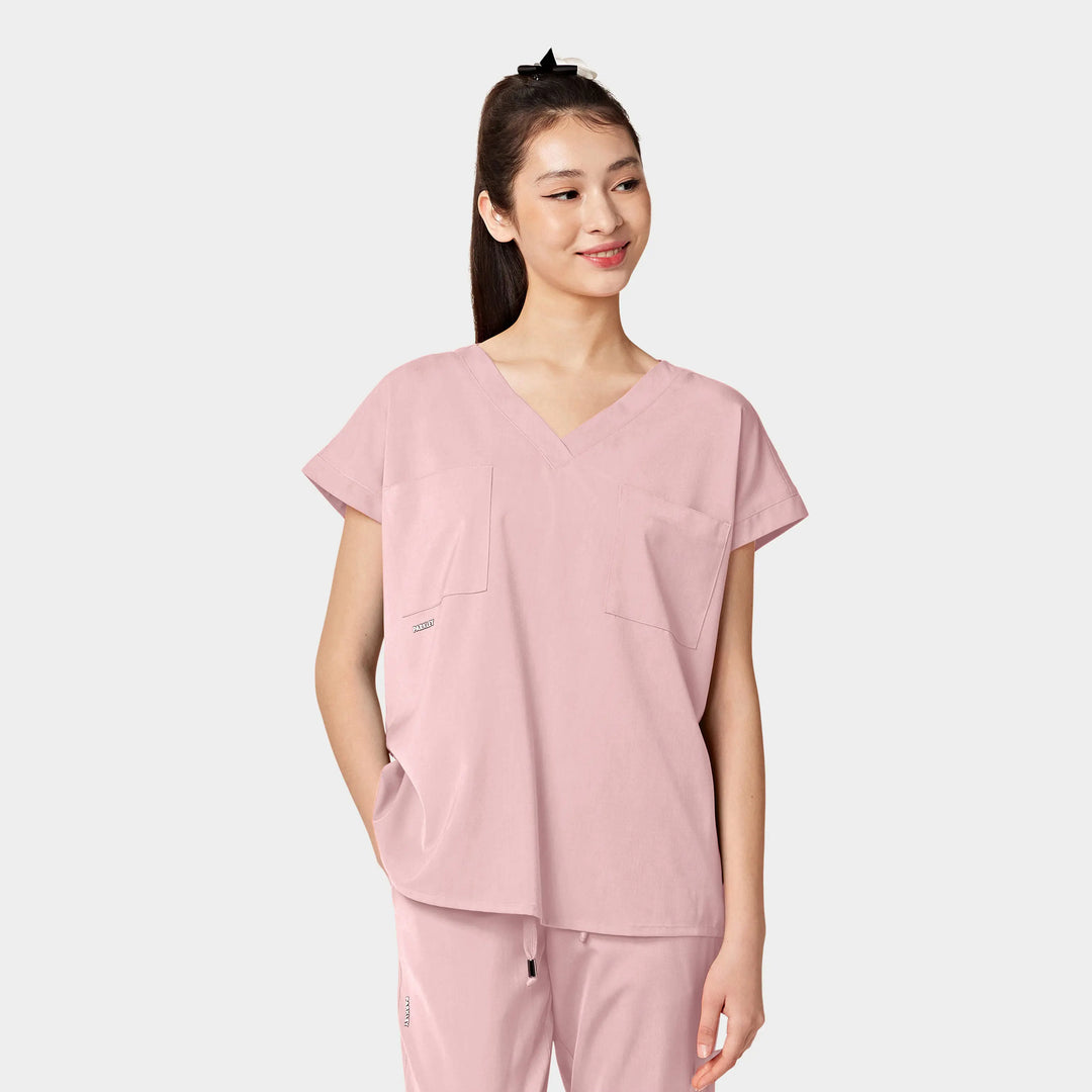 Parkley Scrubs Women's Remy ABC Dolman Scrub Top Light Pink | scrub-supply.com