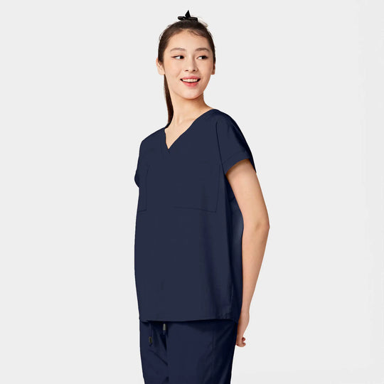 Parkley Scrubs Women's Remy ABC Dolman Scrub Top Navy | scrub-supply.com