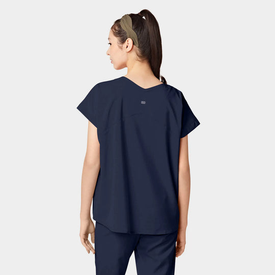 Parkley Scrubs Women's Remy ABC Dolman Scrub Top Navy | scrub-supply.com