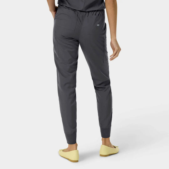 Parkley Scrubs Women's Yuna ABC Cargo Jogger Scrub Pant Charcoal | scrub-supply.com