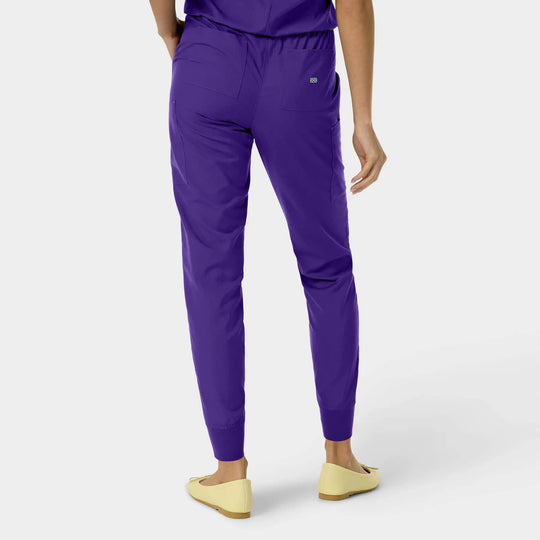 Parkley Scrubs Women's Yuna ABC Cargo Jogger Scrub Pant Dark Purple | scrub-supply.com