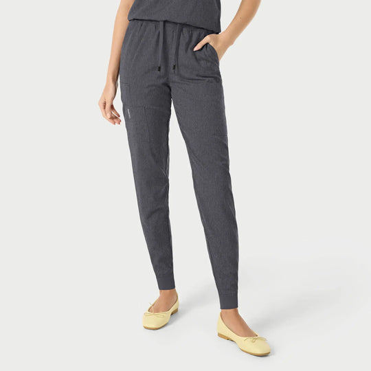 Parkley Scrubs Women's Yuna ABC Cargo Jogger Scrub Pant Heather Grey | scrub-supply.com
