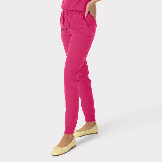 Parkley Scrubs Women's Yuna ABC Cargo Jogger Scrub Pant Hot Pink | scrub-supply.com