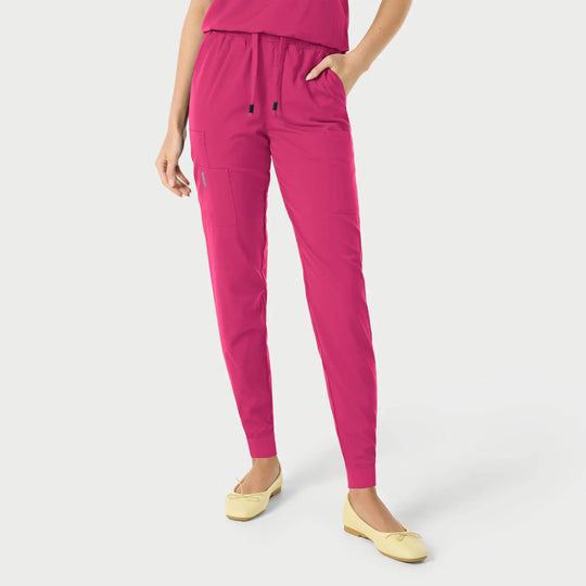 Parkley Scrubs Women's Yuna ABC Cargo Jogger Scrub Pant Hot Pink | scrub-supply.com