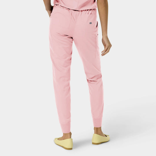Parkley Scrubs Women's Yuna ABC Cargo Jogger Scrub Pant Light Pink | scrub-supply.com