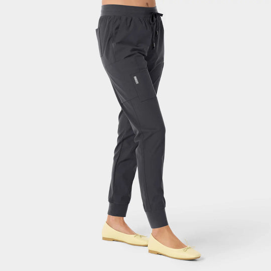 Parkley Scrubs Women's Calypso Kinetic Cargo Jogger Scrub Pant Charcoal | scrub-supply.com