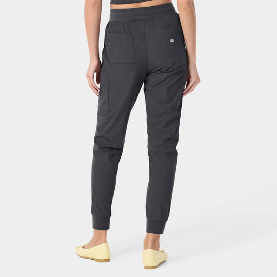 Parkley Scrubs Women's Calypso Kinetic Cargo Jogger Scrub Pant Charcoal | scrub-supply.com