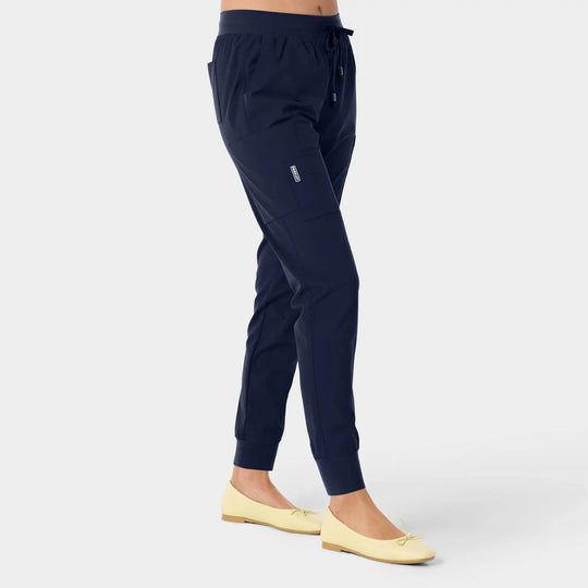 Parkley Scrubs Women's Calypso Kinetic Cargo Jogger Scrub Pant Navy | scrub-supply.com