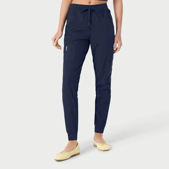 Parkley Scrubs Women's Calypso Kinetic Cargo Jogger Scrub Pant Navy | scrub-supply.com
