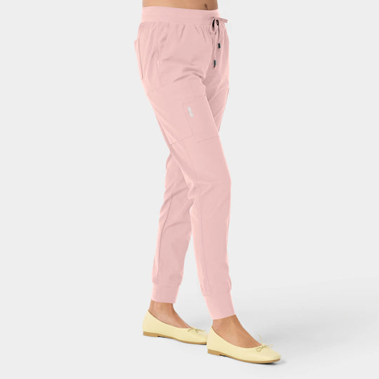 Parkley Scrubs Women's Calypso Kinetic Cargo Jogger Scrub Pant Rose | scrub-supply.com