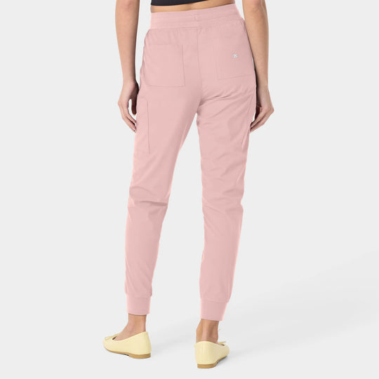 Parkley Scrubs Women's Calypso Kinetic Cargo Jogger Scrub Pant Rose | scrub-supply.com