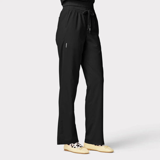 Parkley Scrubs Women's Finn ABC Drawstring Scrub Pant Black | scrub-supply.com