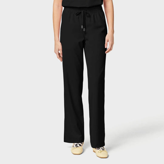Parkley Scrubs Women's Finn ABC Drawstring Scrub Pant Black | scrub-supply.com