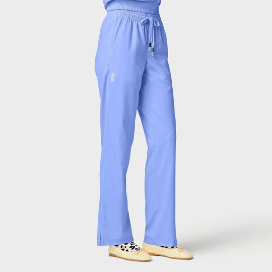 Parkley Scrubs Women's Finn ABC Drawstring Scrub Pant Ceil Blue | scrub-supply.com