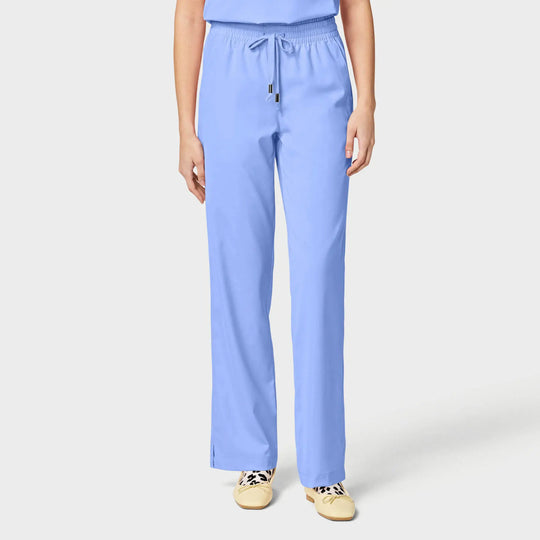 Parkley Scrubs Women's Finn ABC Drawstring Scrub Pant Ceil Blue | scrub-supply.com