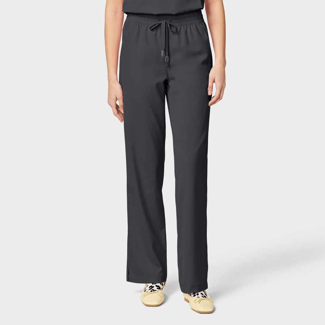 Parkley Scrubs Women's Finn ABC Drawstring Scrub Pant Charcoal | scrub-supply.com