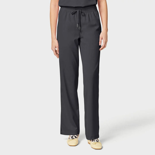 Parkley Scrubs Women's Finn ABC Drawstring Scrub Pant Charcoal | scrub-supply.com