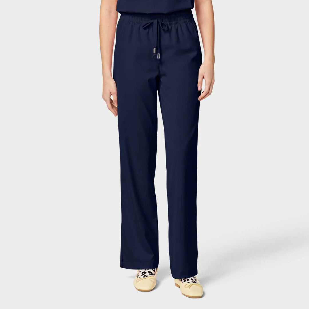 Parkley Scrubs Women's Finn ABC Drawstring Scrub Pant Navy | scrub-supply.com