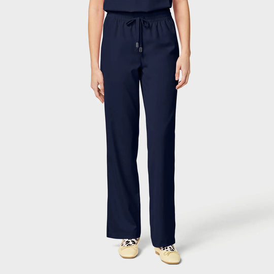 Parkley Scrubs Women's Finn ABC Drawstring Scrub Pant Navy | scrub-supply.com