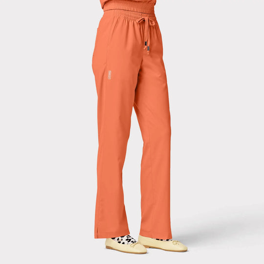Parkley Scrubs Women's Finn ABC Drawstring Scrub Pant Tangerine | scrub-supply.com
