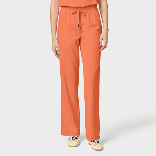 Parkley Scrubs Women's Finn ABC Drawstring Scrub Pant Tangerine | scrub-supply.com