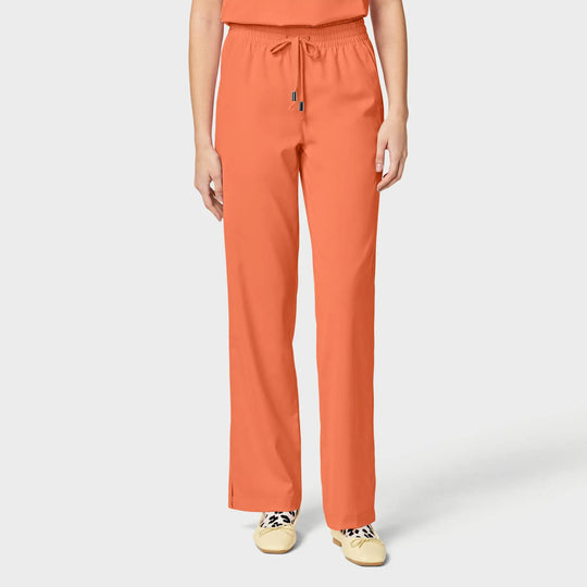 Parkley Scrubs Women's Finn ABC Drawstring Scrub Pant Tangerine | scrub-supply.com