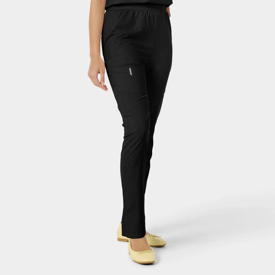 Parkley Scrubs Women's Sita ABC Skinny Leg Cargo Scrub Pant Black | scrub-supply.com