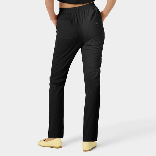 Parkley Scrubs Women's Sita ABC Skinny Leg Cargo Scrub Pant Black | scrub-supply.com