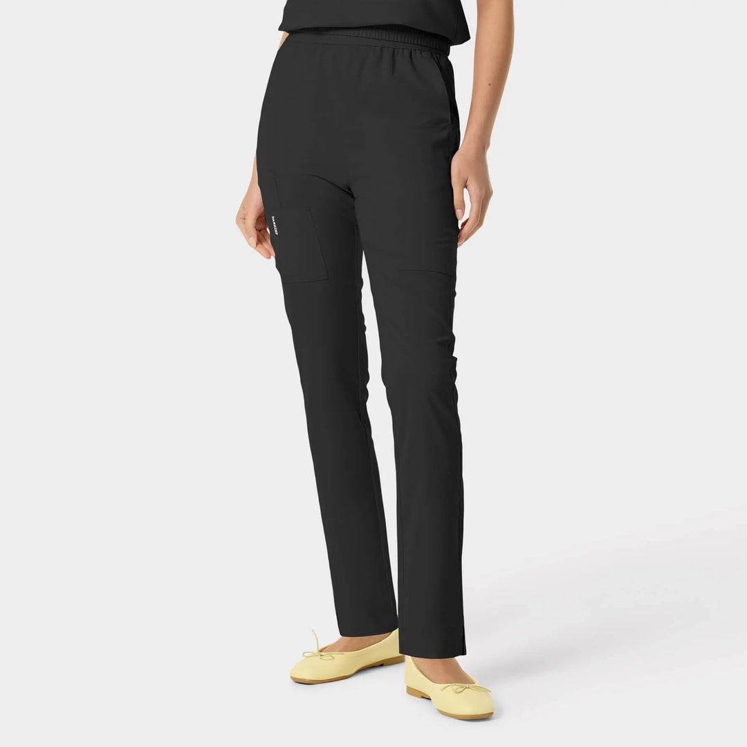 Parkley Scrubs Women's Sita ABC Skinny Leg Cargo Scrub Pant Black | scrub-supply.com
