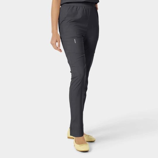 Parkley Scrubs Women's Sita ABC Skinny Leg Cargo Scrub Pant Charcoal | scrub-supply.com