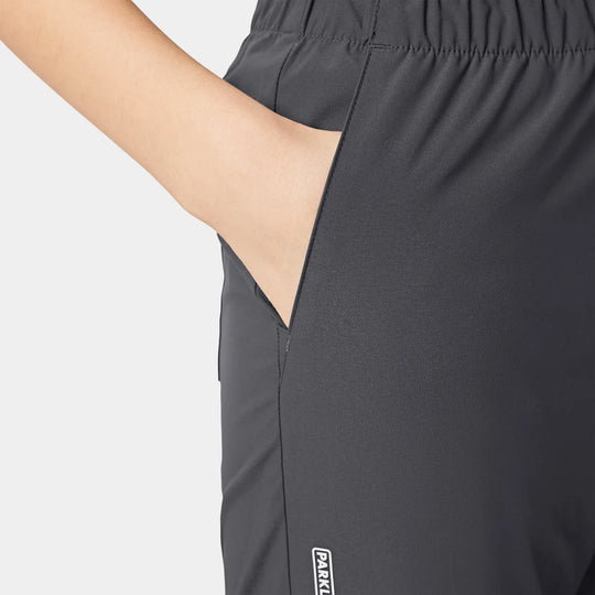 Parkley Scrubs Women's Sita ABC Skinny Leg Cargo Scrub Pant Charcoal | scrub-supply.com