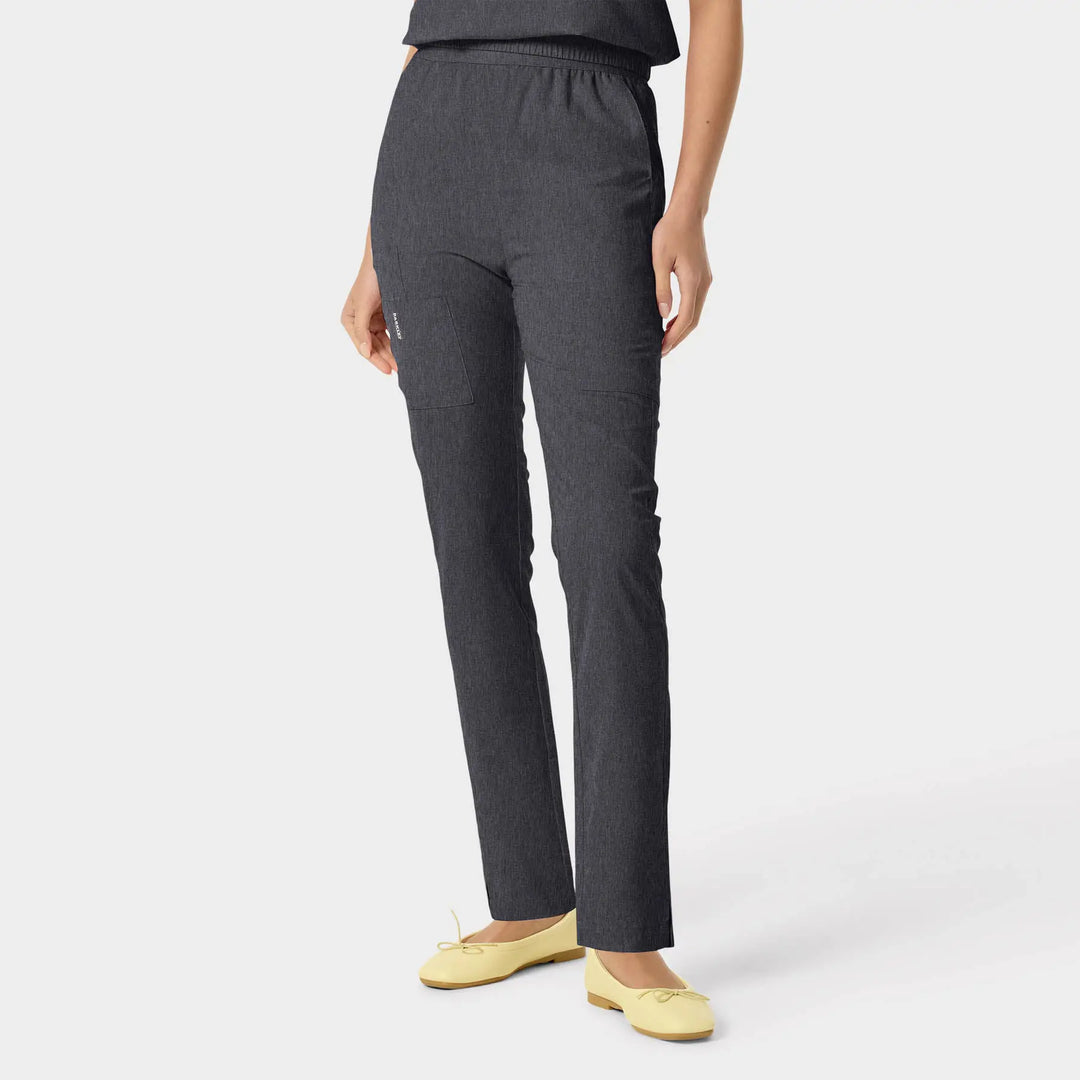 Parkley Scrubs Women's Sita ABC Skinny Leg Cargo Scrub Pant Heather Grey | scrub-supply.com