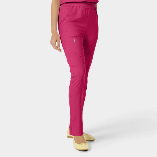 Parkley Scrubs Women's Sita ABC Skinny Leg Cargo Scrub Pant Hot Pink | scrub-supply.com