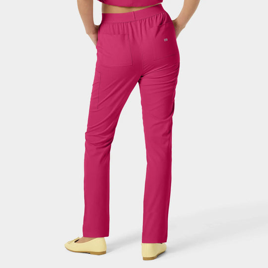Parkley Scrubs Women's Sita ABC Skinny Leg Cargo Scrub Pant Hot Pink | scrub-supply.com