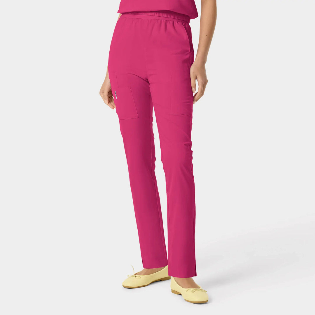 Parkley Scrubs Women's Sita ABC Skinny Leg Cargo Scrub Pant Hot Pink | scrub-supply.com