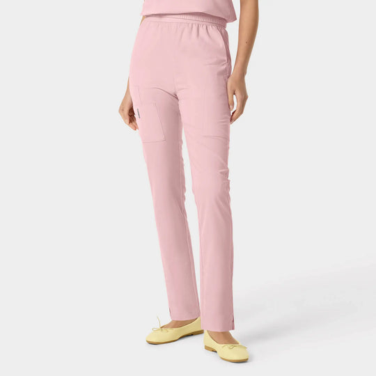 Parkley Scrubs Women's Sita ABC Skinny Leg Cargo Scrub Pant Light Pink | scrub-supply.com