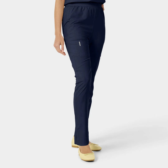 Parkley Scrubs Women's Sita ABC Skinny Leg Cargo Scrub Pant Navy | scrub-supply.com