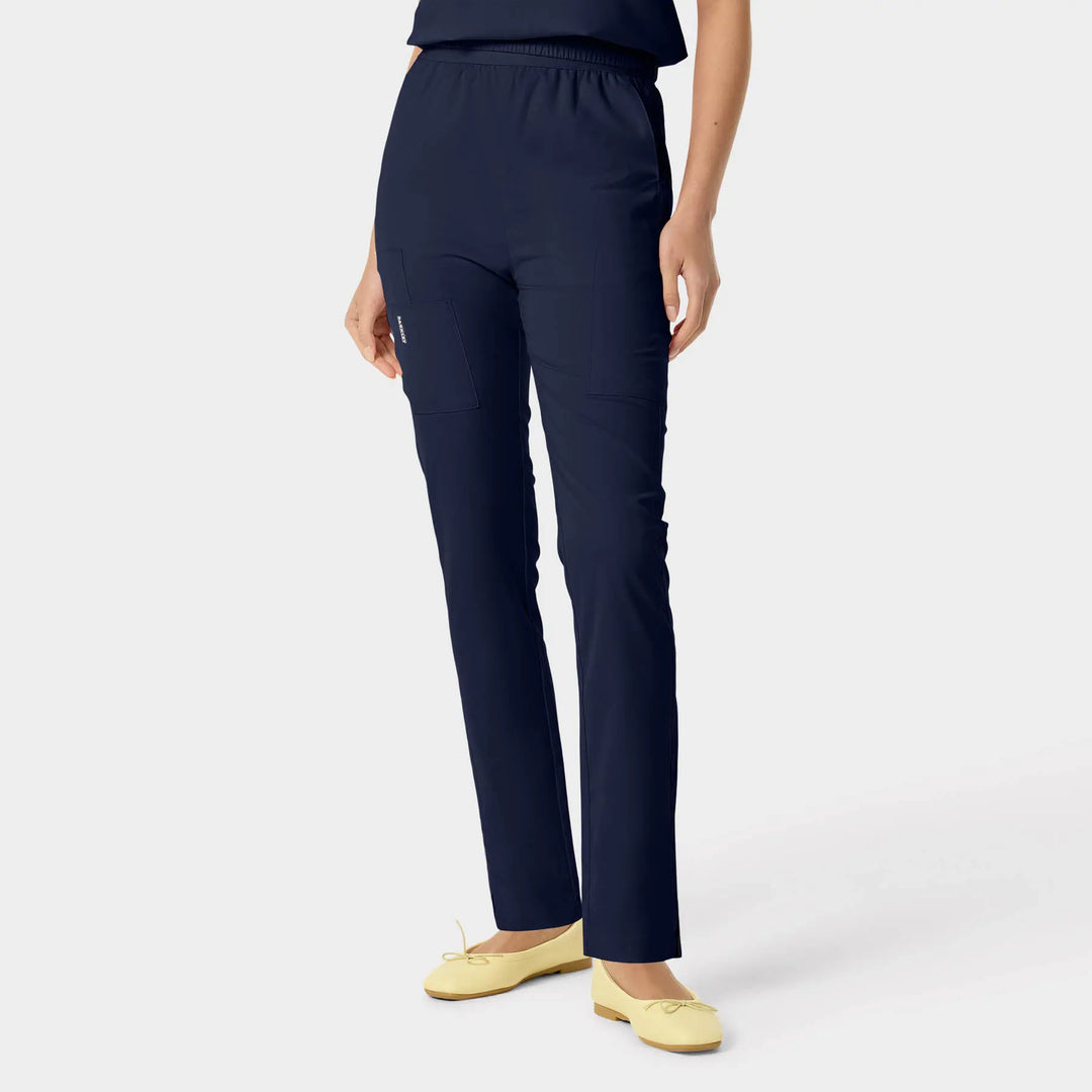Parkley Scrubs Women's Sita ABC Skinny Leg Cargo Scrub Pant Navy | scrub-supply.com