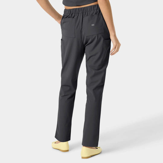 Parkley Scrubs Women's Mira Kinetic Trouser Cargo Scrub Pant Charcoal | scrub-supply.com