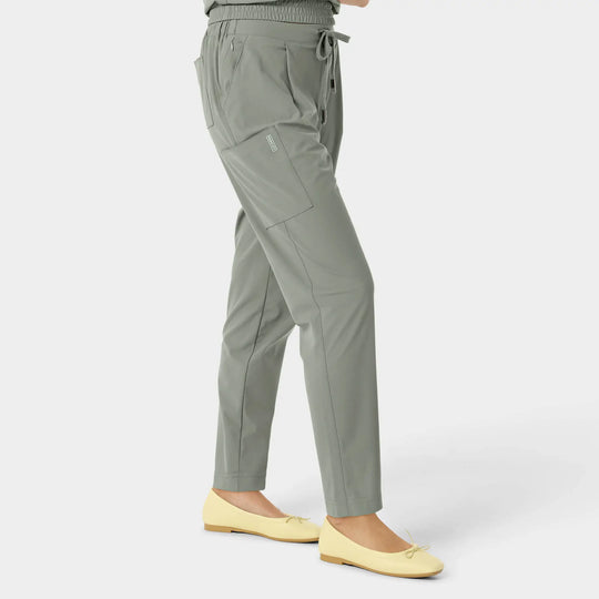 Parkley Scrubs Women's Mira Kinetic Trouser Cargo Scrub Pant Camp Green | scrub-supply.com