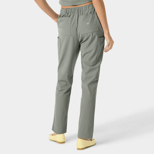 Parkley Scrubs Women's Mira Kinetic Trouser Cargo Scrub Pant Camp Green | scrub-supply.com