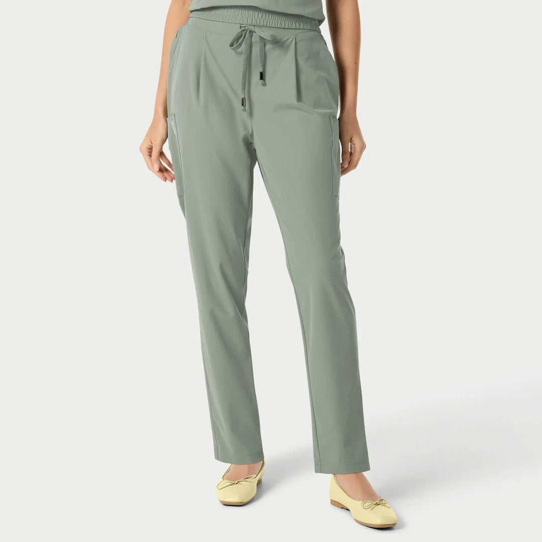 Parkley Scrubs Women's Mira Kinetic Trouser Cargo Scrub Pant Camp Green | scrub-supply.com