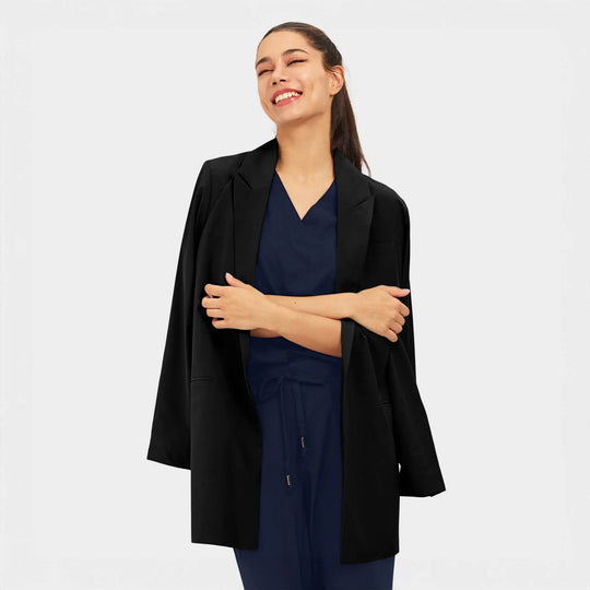 Parkley Scrubs Women's Lab Blazer Black | scrub-supply.com