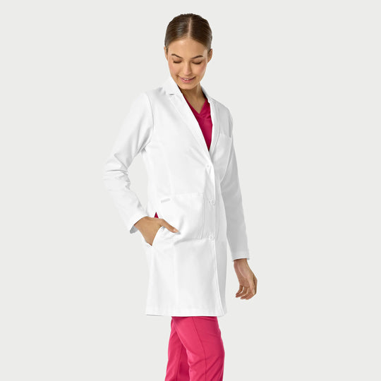 Parkley Scrubs Women's Long Lab Coat White | scrub-supply.com