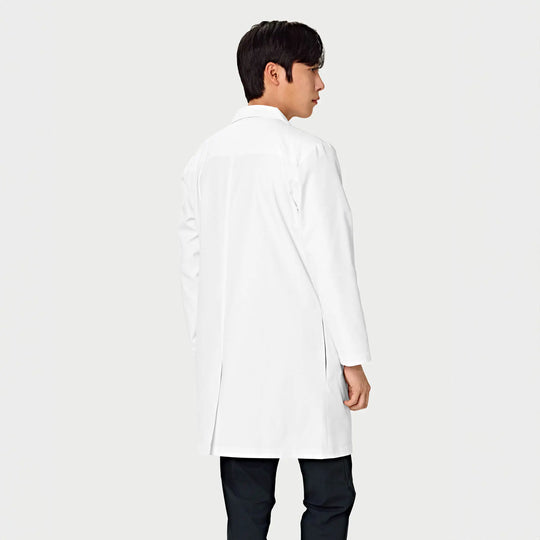 Parkley Scrubs Men's Long Lab Coat White | scrub-supply.com