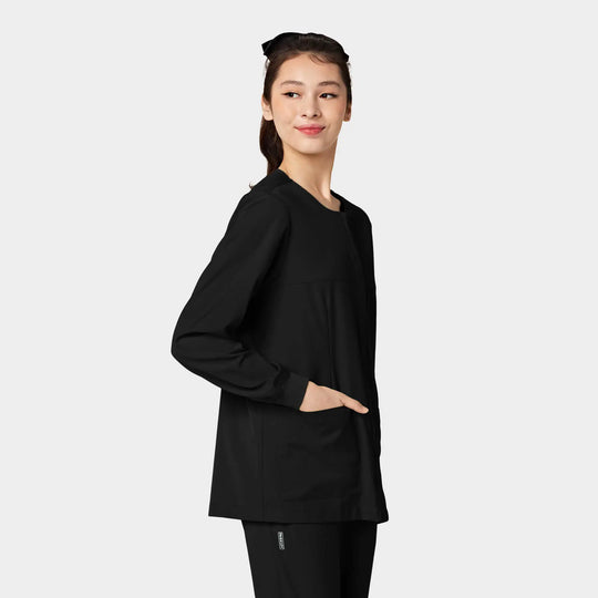 Parkley Scrubs Women's ABC Scrub Jacket Black | scrub-supply.com