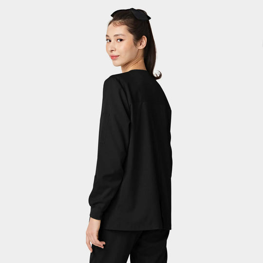 Parkley Scrubs Women's ABC Scrub Jacket Black | scrub-supply.com
