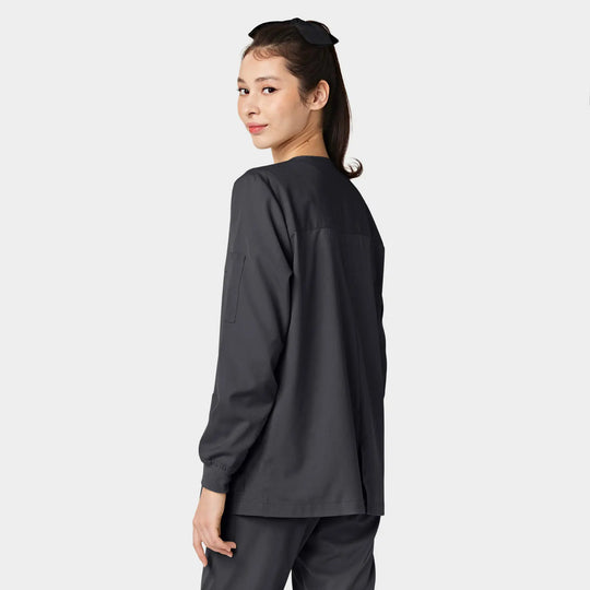Parkley Scrubs Women's ABC Scrub Jacket Charcoal | scrub-supply.com