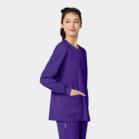 Parkley Scrubs Women's ABC Scrub Jacket Dark Purple | scrub-supply.com