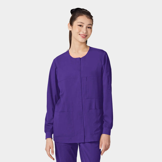 Parkley Scrubs Women's ABC Scrub Jacket Dark Purple | scrub-supply.com